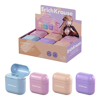 Точилка с контейнером ErichKrause Case Duo "Manga" ассорти