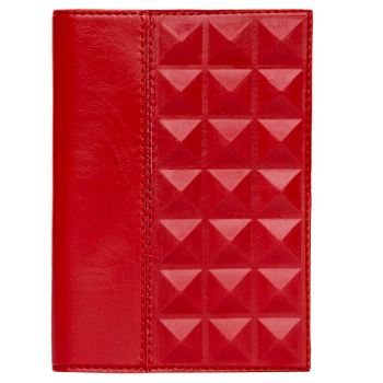 Обложка для паспорта Макей нат. кожа "Геометрия" цв. красный