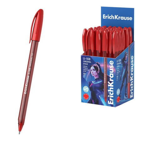 Ручка шариковая ErichKrause U-108 Stick Original 1,0мм красная (линия 0,3мм)