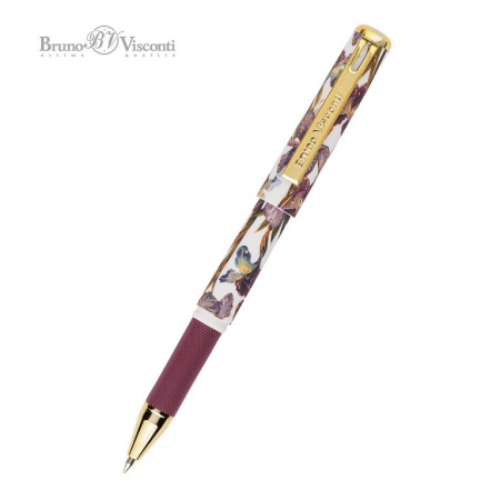 Ручка шариковая Bruno Visconti "Mimiwrite Ирисы" в футляре (картон) 0,5мм синяя, длина ручки 110мм