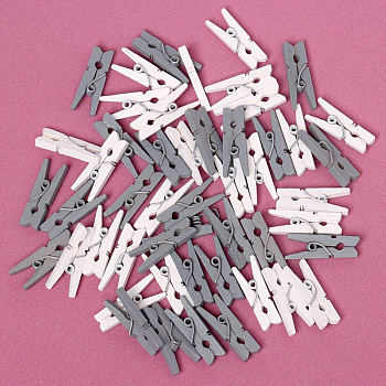 Прищепки деревянные 25мм серые/белые (50 шт/уп)