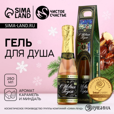 Гель для душа в подарочной упаковке, аромат шампанского 250 мл