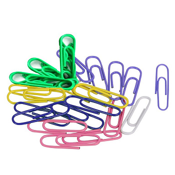 Скрепки 28 мм 100 шт/уп цветные Globus С28-100ППл