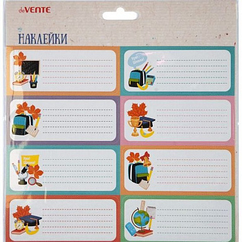 Наклейка для подписи тетрадей "Снова в школу!" deVENTE, 8 шт/уп
