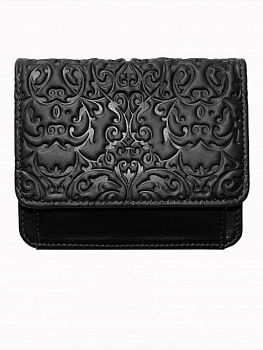 Портмоне D.Morelli женское "Энжи" мини, нат.кожа, черное