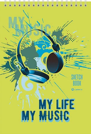 Скетчбук 148*210 мм, 30л. на спирали "My Music" 160г/м2