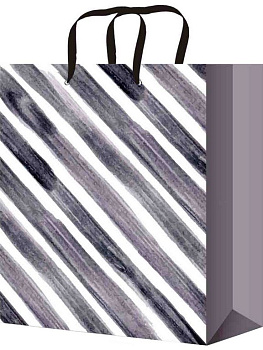 Пакет бумажный 26*32см ламинированный "Чёрные линии"