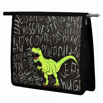 Папка для тетрадей А5 на молнии "ДИНО ПАТТЕРН" дно с расширением