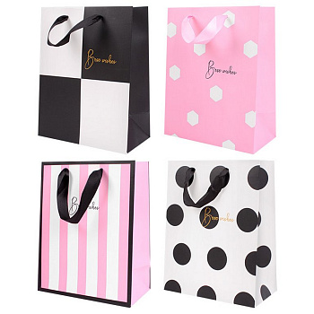 Пакет бумажный 26*32см матовый "Best Wishes" ассорти