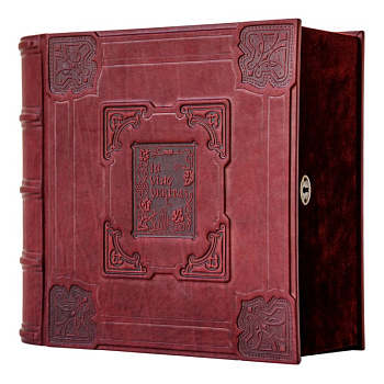 Бар-книга "Макей" Истина в вине, деревянный (натуральная кожа) + (1 графин+6 рюмок)