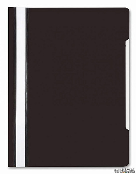 Папка-скоросшиватель А4 пластик, (0,12/0,16 мм) черная Бюрократ