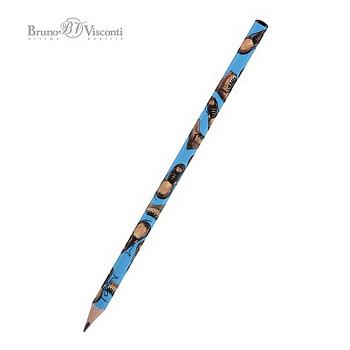 Карандаш ч/г HB с рис. трехгранный Bruno Visconti HappyGraphix "Синие ботинки"