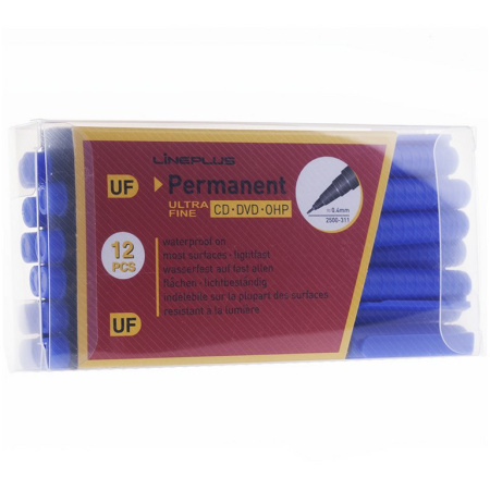 Маркер для CD и стекла 0,4мм Line Plus  перманентный, синий