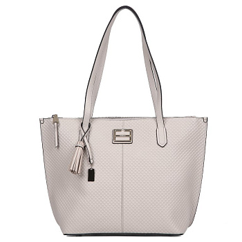 Сумка женская FABRETTI 42х29х13 см, нат. кожа, серый