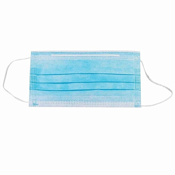Маска 3-х слойная, голубая