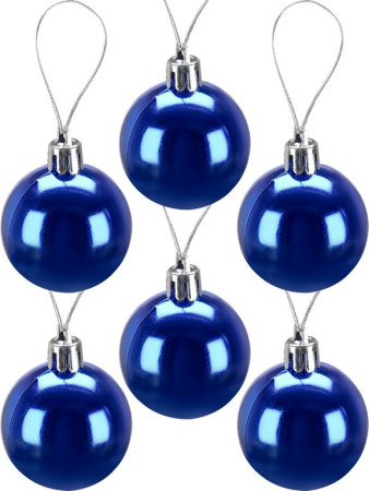 Набор шаров  цвет ассорти 40 мм 25 шт "Новогоднее настроение" (синий/серебро)