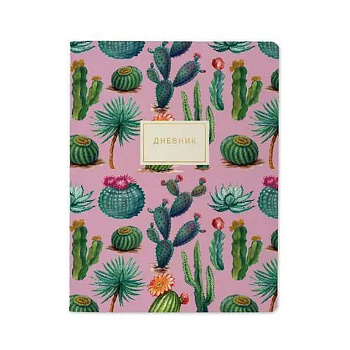 Дневник школьный мягкая обложка "Солнечный кактус" 48л