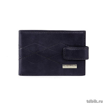 Визитница на 40 визиток D.Morelli "Бонд", с хлястиком, с карманами, нат.кожа