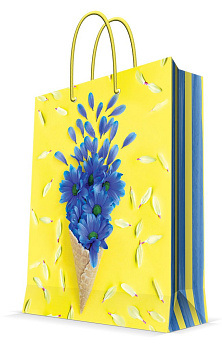 Пакет бумажный 18*23см ламинированный "Цветы"