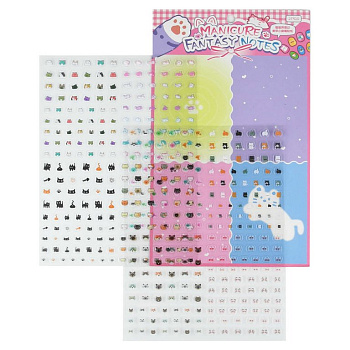 Набор наклеек для ногтей "Кошачьи мечты" розовый 2 листа по 240шт