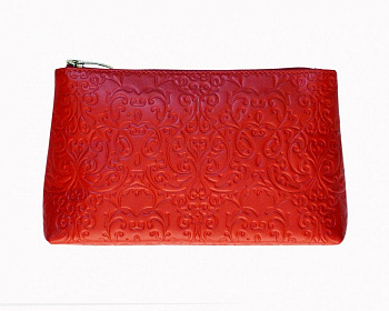 Косметичка D.Morelli "Энжи" из нат.кожи, красная