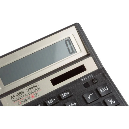 Калькулятор наст. Attache ASF-888 (12 разр., 2 питания 158х204х40 мм) черный