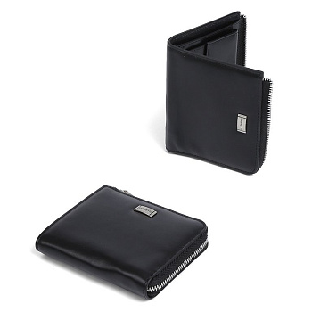 Портмоне FABRETTI женское, нат. кожа, 11,5*10,5*2,5см, черный