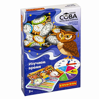 Игра настольная  Викторина .5+ "Изучаем Время" Умная Сова Bondibon