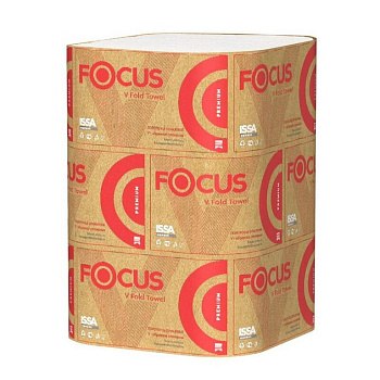 Полотенце бумажное для диспенсера в пачке Focus Premium (H3) 2 сл.,200л.,23x23см
