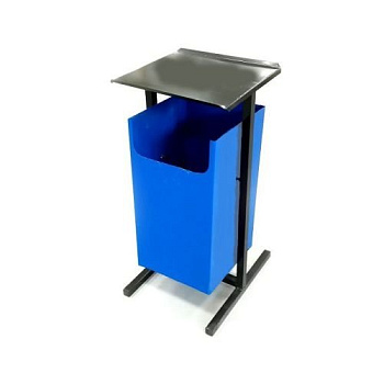 Урна-пепельница УН3 прямоугольная, металл (20л) цв. светло-синий