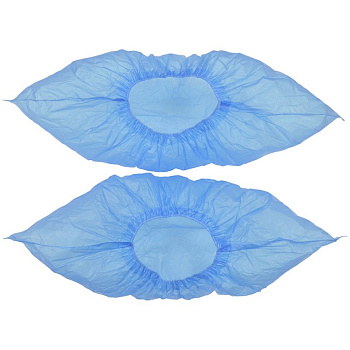 Бахилы п/эт. 32 мкм 1пара, цв. синий, 4,5 гр. (25 пар в упаковке)