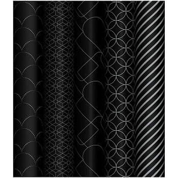 Бумага упаковочная 70*100см  в рулоне (ассорти) "Pattern on black" MESHU