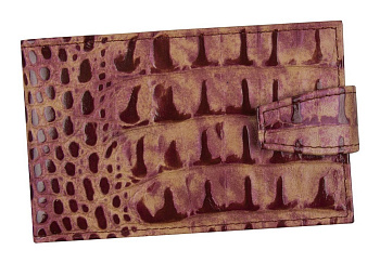 Визитница на 40 визиток Alliance 105*65мм, нат.кожа, фуксия (кляс. на 1 виз.)