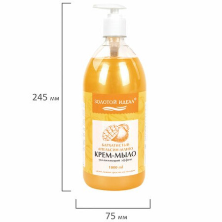Мыло-крем жидкое 1л. Бархатистый апельсин-манго (ЗОЛОТОЙ ИДЕАЛ)
