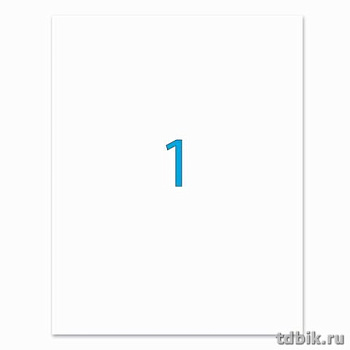 Этикетки самоклеящиеся из полиэстера А4 210*297 белые 1 этикетка
