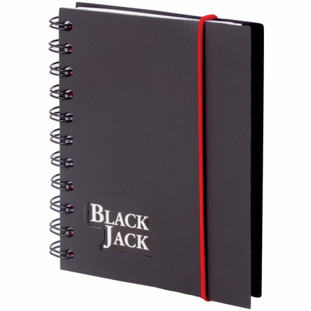 Блокнот А6 150л., 105*148 мм, на гребне пласт. обложка Brauberg Black Jack, клетка
