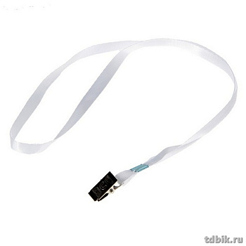 Шнур для бейджа белый/св.серый с метал. зажимом, длина 40см (80см), ширина 1см Calligrata