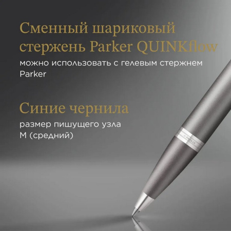Ручка шариковая Parker IM Writing Rituals М синяя (нерж.сталь)
