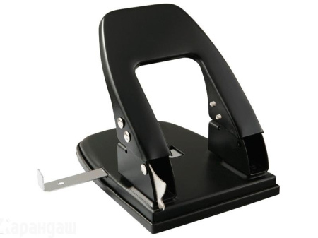 Дырокол до 30л метал. Attomex с линейкой черный