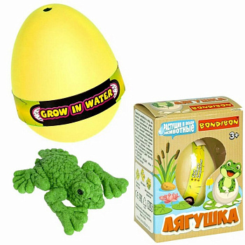 Игрушка растущая в воде "Яйцо" с фигуркой лягушки Bondibon