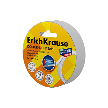 Скотч двухсторонний (полипроп. основа) 24 мм*9 м ErichKrause, 80 мкм