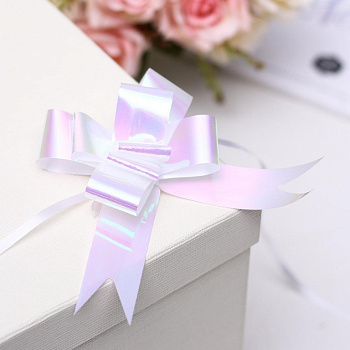 Бант Бабочка 30мм белый (перламутровый)