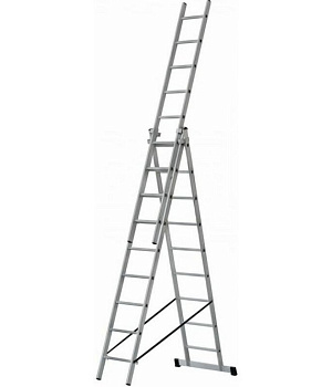 Лестница трехсекционная 9 ступеней STAIRS AL 309 max h=6,78м, нагрузка 150кг