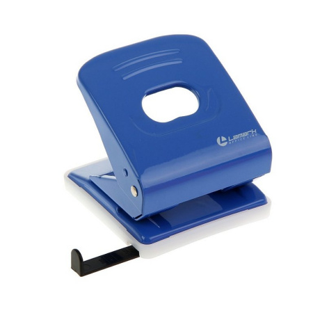 Дырокол до 30л метал. Lаmark "Mettallic", с линейкой, синий