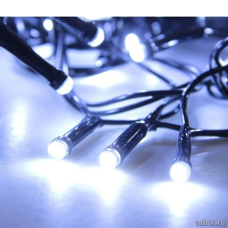Гирлянда уличная 10м,  72 белые лампы, сверхъяркая (от -30 до +35°С) монтаж до -10°C.