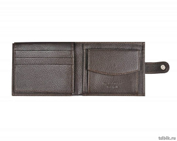 Портмоне Alliance 12,5х10см нат. кожа, на кнопке, цвет черный