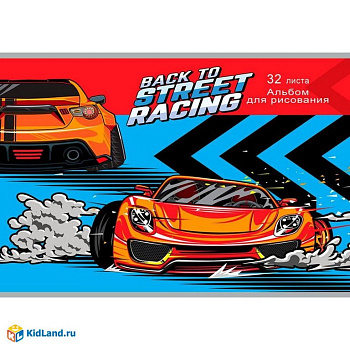 Альбом для рисования А4 32л. на скрепке Profit "НАРИСОВАННАЯ МАШИНА"