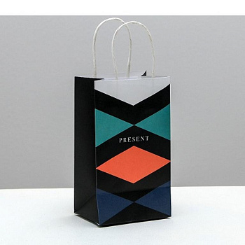 Пакет бумажный 12*21см крафт "Present"