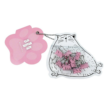 Зажимы розовые 25 мм 10шт/уп Феникс Белый котик