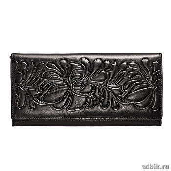 Портмоне Dr.Koffer 9,5*18,5см, нат. кожа, тиснение черный